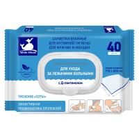 Салфетки влажные для ухода за лежачими больными White Whale, 40шт