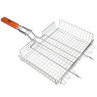 Решётка гриль хром со съёмной ручкой тм GRILLBOOM, 57x30x24, глубина 5см, хромированная сталь