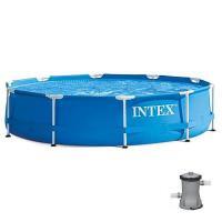 INTEX Бассейн каркасный Metal Frame 305x76см 4485л насос с фильтром 1250 л/ч, 28202NP