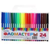 Фломастеры 24цв. ClipStudio с цветным вент.колпачком, пластик, в ПВХ пенале