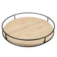 Поднос сервировочный вращающийся с метал ручками тм Satoshi, 26x26x6см