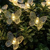 Гирлянда на солн. батар. тм INBLOOM Бабочки,7м, 25LED, шампань, AAA 600mAh Ni-MH, 2 реж., ABS,PVC,PS