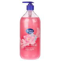Крем-мыло жидкое AURA Silky Cream Шелк и лотос, дозатор, п/б, 1000мл