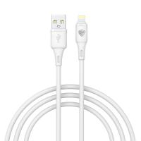Кабель для зарядки USB(A)-iP BY Twist, 12Вт, 1 м, 2.4A, гибкий силикон, белый