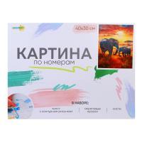 ХОББИХИТ Картина по номерам, комплект (основа, акриловые краски, кисть), 30х40см