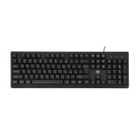 Клавиатура проводная BY PROMO, мембранная, 104кл., белая кириллица, USB, каб. 135см, черный