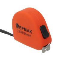 ЕРМАК Рулетка "СОФТ-ТАЧ", 7,5м х 25мм, одинарный зацеп, корпус PP