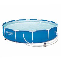 BESTWAY Бассейн каркасный, фильтр-насос, Fe 43%, PVC 50%, 366x76см, 56681
