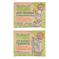 Пакет зеленый 2 вида (для септика 40г / для дачного туалета 30г )