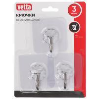 Крючки самоклеящиеся тм VETTA, 6х6см, ПВХ, 3шт