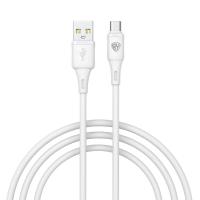 Кабель для зарядки USB(A)-Type C BY Twist, 36Вт, 1 м, 3A, гибкий силикон, белый