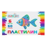 Пластилин 6цв. ClipStudio 60 грамм, в картонном выдвижном пенале