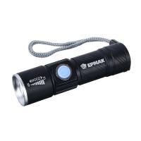 Фонарь ручной тм ЕРМАК,XPE,1200мАч,2,5х2,5х9,5см,3 режима,алюминиевый,с USB штекером,фокусировка
