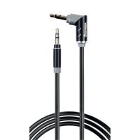Кабель, тм ЕРМАК, 3.5мм mini Jack, 1м, оплетка TPE, поворотный штекер, пластик