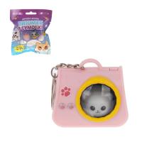Игрушка брелок "Питомец в сумочке", ИГРОЛЕНД, ABS, 14х12 см, 3хAG10, 3 дизайна