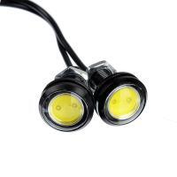 ЕРМАК Дневные ходовые огни, LED, алюм. корп.,диам.23мм , 12V, белый, 2шт.