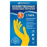 Перчатки хозяйственные тм Archdale, жёлтые в инд. упак. р. L