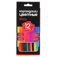 Карандаши 12цв. ClipStudio Альфа 3-гранные заточ., дерево, 2М, улучш.прокрас, к/к, ПРЕМИУМ