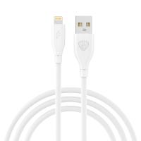 Кабель для зарядки USB(A)-iP BY Эко, 1м, Быстрая зарядка 2.4А, 12Вт, прорезиненный, белый