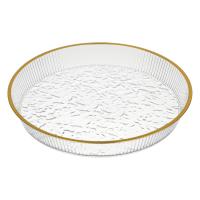 Поднос круглый с золотой каемкой 26,5x23,2x3,7см РЕТ