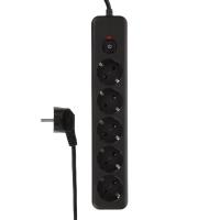 Удлинитель, сетевой фильтр 5 гнезд 3м BY Black, выкл., 2500Вт,чёрный