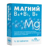 БАД "Магний B6+B1,B9" Мирролла,30табл