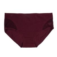 GALANTE Трусы женские макси с декором, р.50, 95%хлопок, 5%спандекс, бордовый, НБ25-15