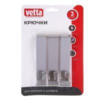 Крючок навесной тм VETTA, 2,2х12см, нерж.сталь 430, 3шт