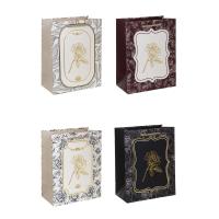 Пакет подарочный бумажный тм LADECOR M 18x23x10 см, "Цветы" арт 2, 4 дизайна