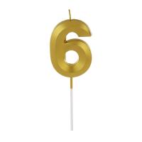 Свеча для торта тм Fntastic 7 см, в форме цифр (6), парафин