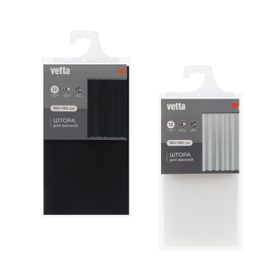 Шторка для ванной тм VETTA Shine, ПЕВА 100 г/м2, 180x180см, 2 цвета