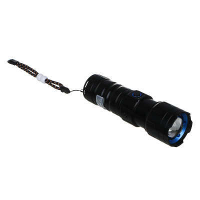 Фонарь ручной, LED, 5 реж, 55х157мм, алюм, съем аккум. 1х38650, фокус, 5 линз, дальн 800 м, 1380 лм