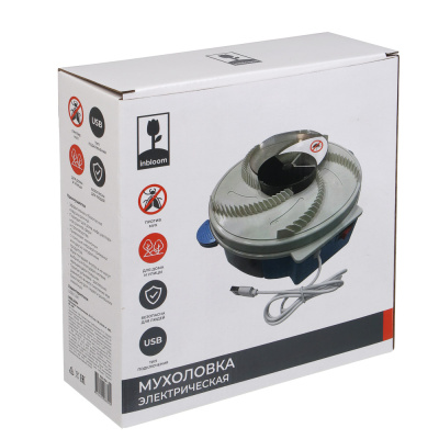 Мухоловка электрическая тм INBLOOM, 21х7,5см, 5Вт, 20-50м2, ABS, PP,USB