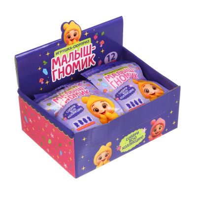 Игрушка сюрприз "Малыш-гномик", ИГРОЛЕНД, полистоун, 9х12 см, 5 дизайнов
