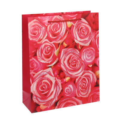 Пакет подарочный бумажный тм LADECOR, L 26x32x10 см, "Цветы" арт 1, 6 дизайнов