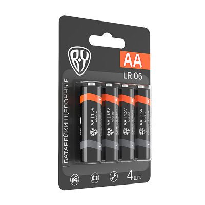 Батарейки AA BY (LR06) 4шт в блистере, щелочные 1.5V, высокой ёмкости