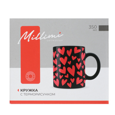 MILLIMI Сердечки Кружка 350мл с терморисунком, керамика