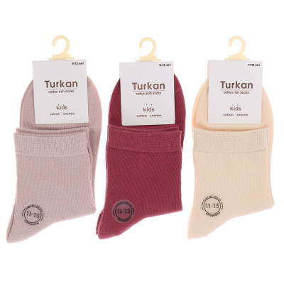 Носки детские, бесшовные, тм Turkan, 11-13 лет, 90%хлопок, 8% п/а, 2%лайкра,цвета в ас-те, R0626