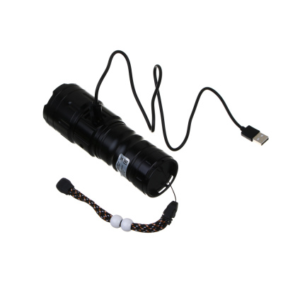 Фонарь ручной, LED, 5 реж, 55х157мм, алюм, съем аккум. 1х38650, фокус, 5 линз, дальн 800 м, 1380 лм