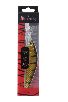 Воблер "Минноу Классик" тм AZOR FISHING, F, 5,7гр, 87мм, 1,0-1,5 м, 5 цветов