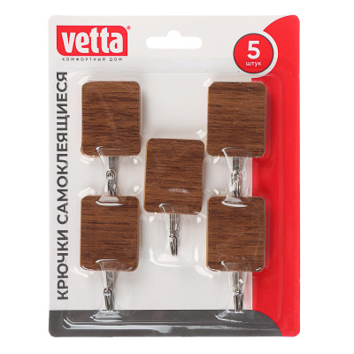 Крючки самоклеящиеся тм VETTA, металл, PS, 2 цвета, 5шт