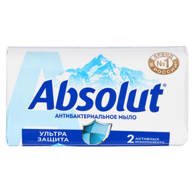 Мыло твердое ABSOLUT антибактериальное, к/у, 90г