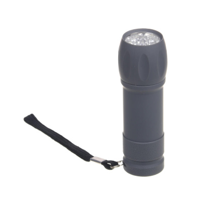 Фонарь ручной тм ЕРМАК, мини, прорезиненное покрытие, 9 LED, 1 режим, 3хААА