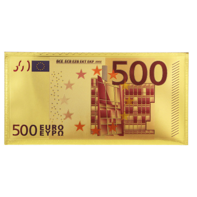 Конверт для денег 9x18см, золотой, пластик, 3 дизайна, 521054/079