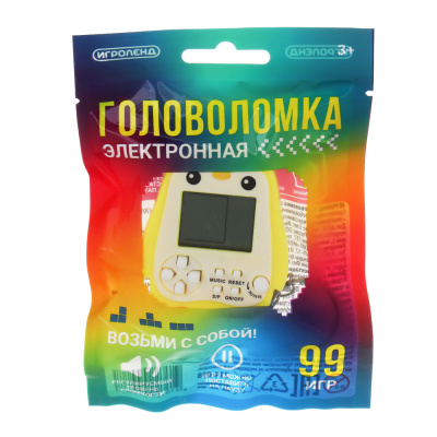ИГРОЛЕНД Головоломка электронная, звук, 10х14,7см, ABS, 6 дизайнов