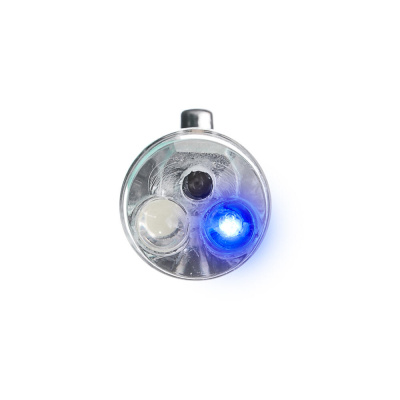 Фонарик-брелок на карабине тм ЕРМАК, 1 LED + УФ + лазер, 3xLR44, алюминий, 6,6х1,2 см