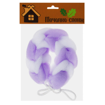 Мочалка косичка тм ЮL банная, полиэтилен, 70гр, 4-6 цветов