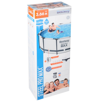 BESTWAY Бассейн каркасный круглый, 366x100см, 9150л, фильтр-насос арт. 58383 в комплекте, 56260