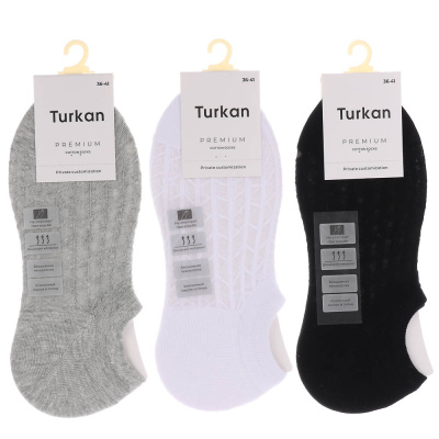 Носки-подследники, сетка, тм Turkan, р. 36-41, 90%хлопок, 8% п/а, 2%лайкра,цвета в ас-те, WJ1053