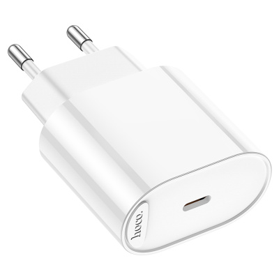 Сетевое зарядное устройство hoco. модель C109A, USB-С PD 20W, цвет: белый